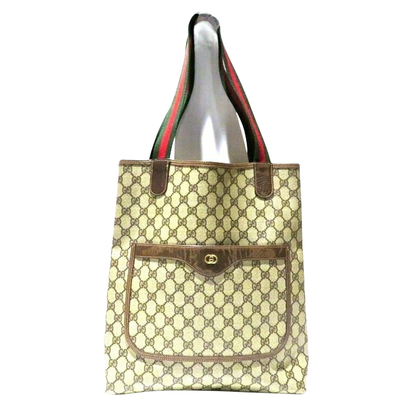 Gucci Sherry Beige Canvas Tote Bag