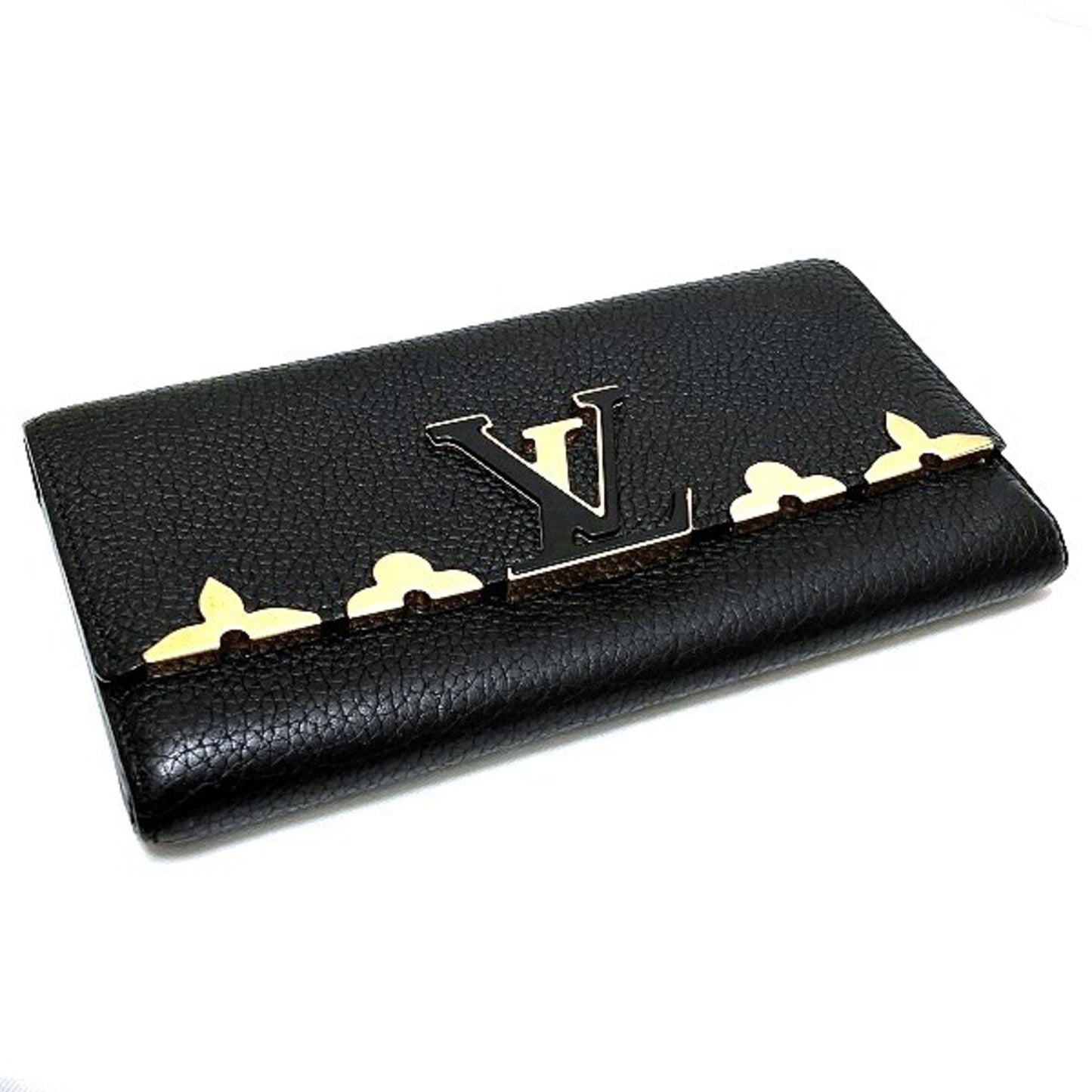 Louis Vuitton Capucines Black Leather Wallet Accessories