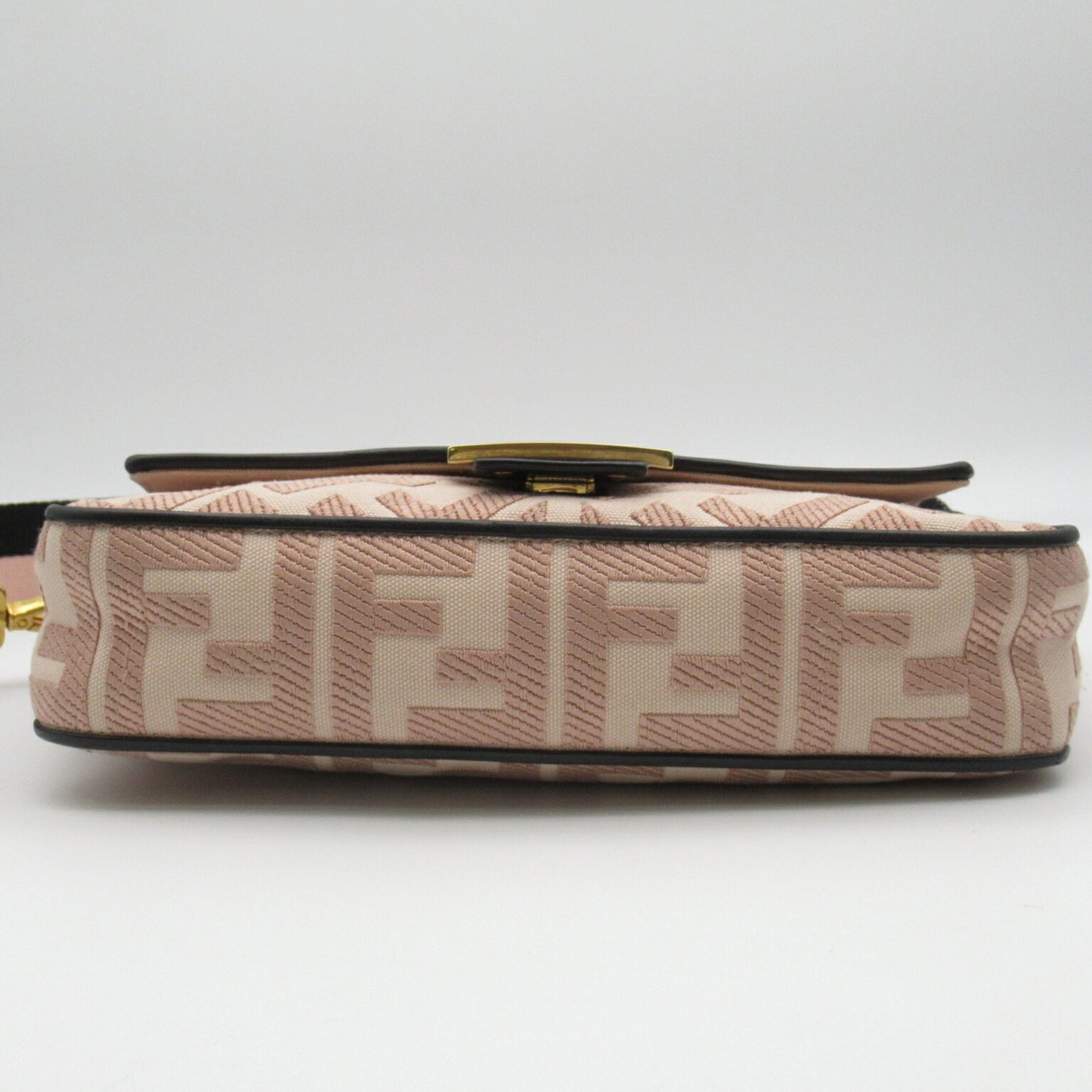 Fendi Baguette Pink Canvas Shoulder Bag