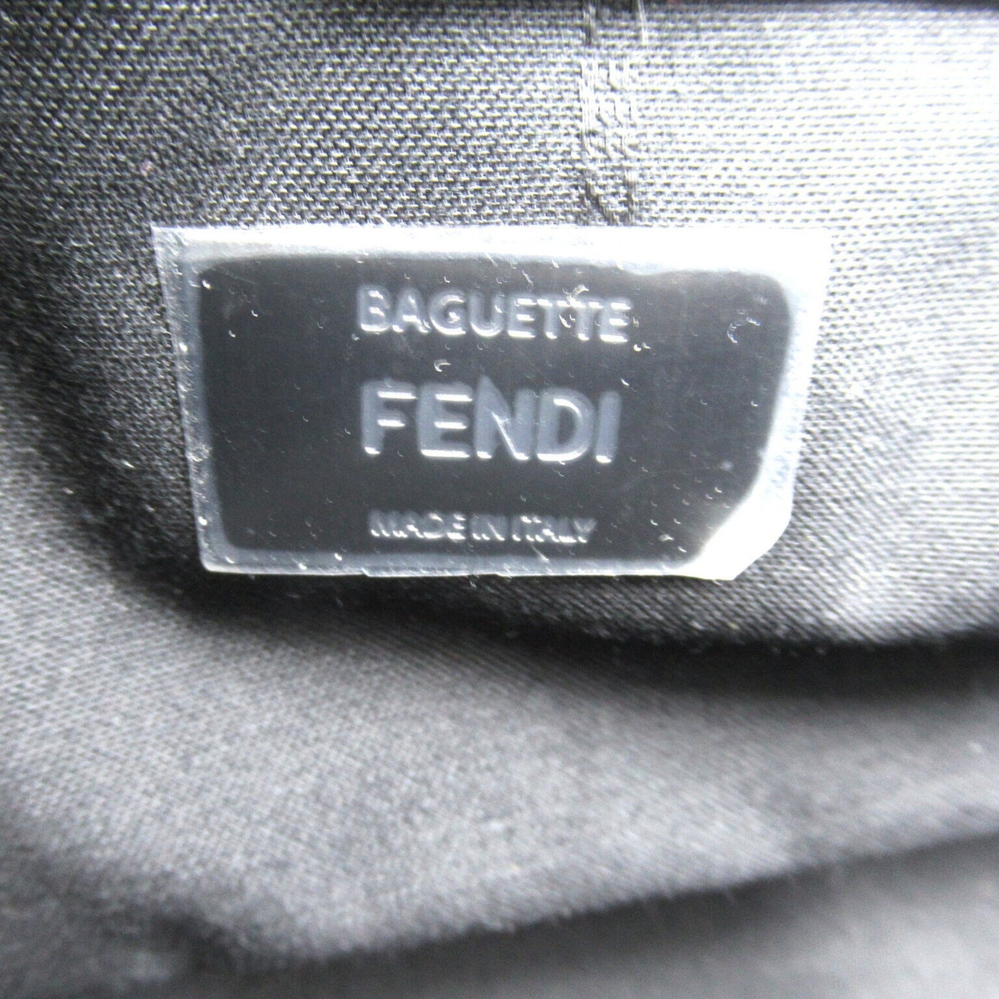 Fendi Mamma Baguette Black Canvas Shoulder Bag