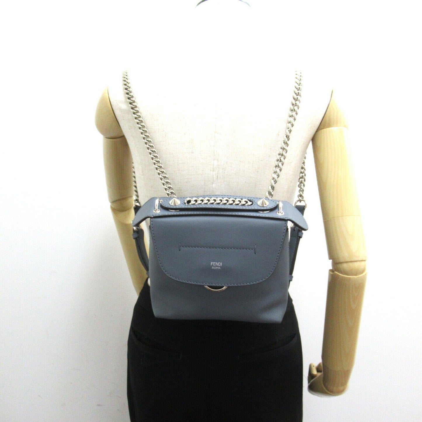 Fendi Back to school Grey Leather Backpack Bag