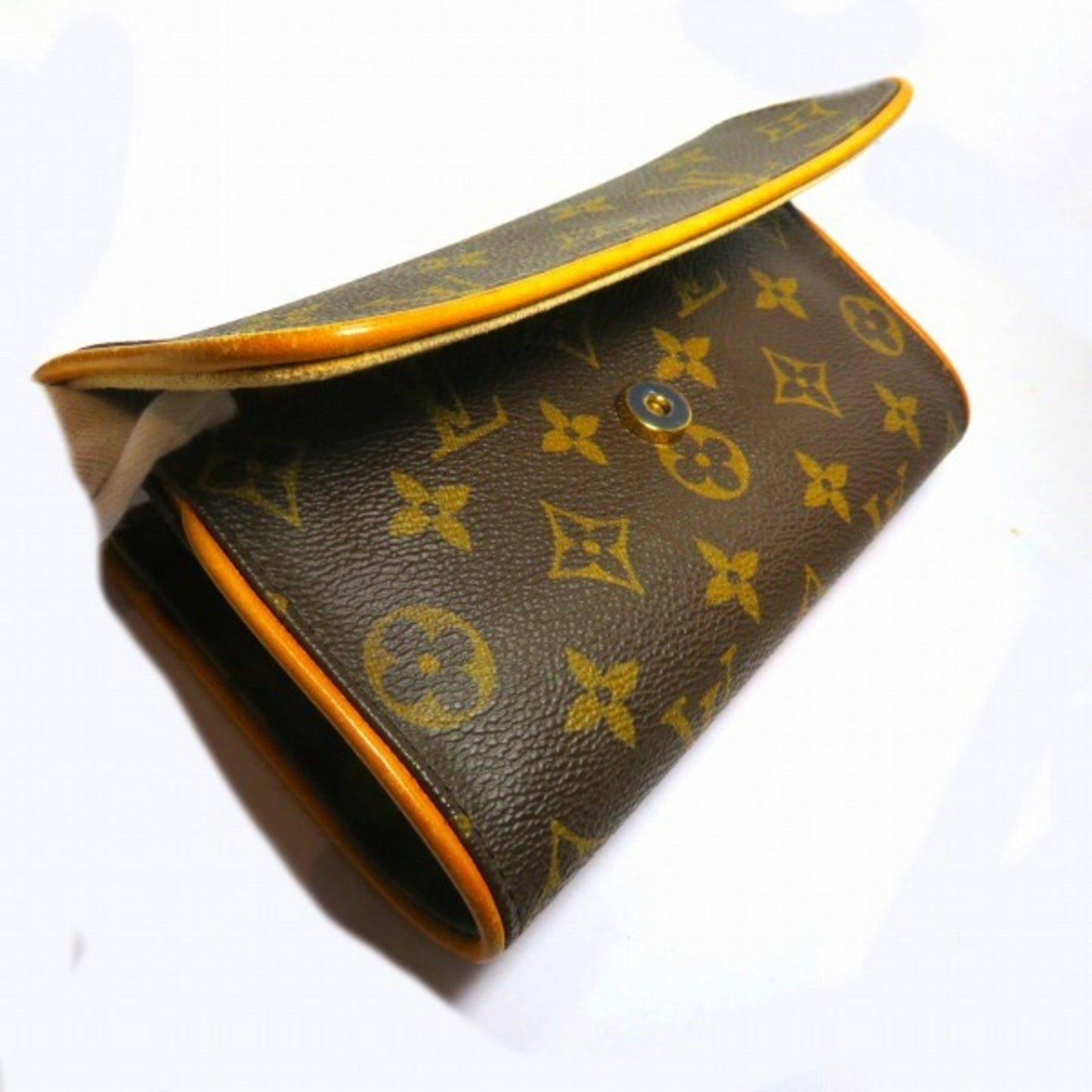 Louis Vuitton Pochette Twin Brown Canvas Clutch Bag