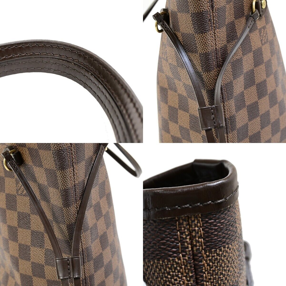 Louis Vuitton Neverfull MM Brown Canvas Tote Bag