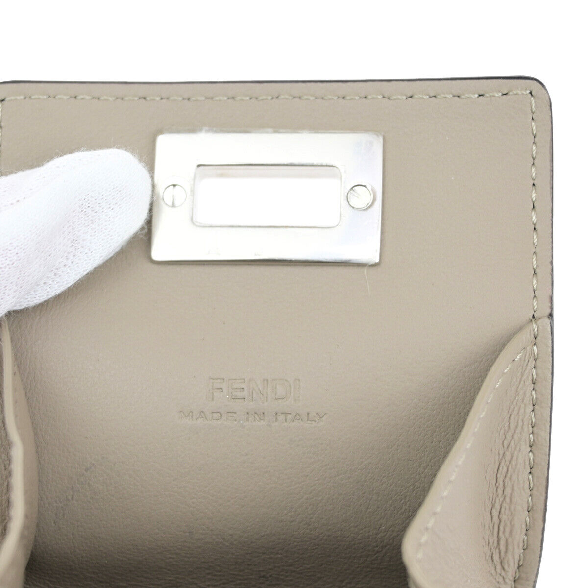 Fendi Peekaboo Beige Leather Wallet Accessories