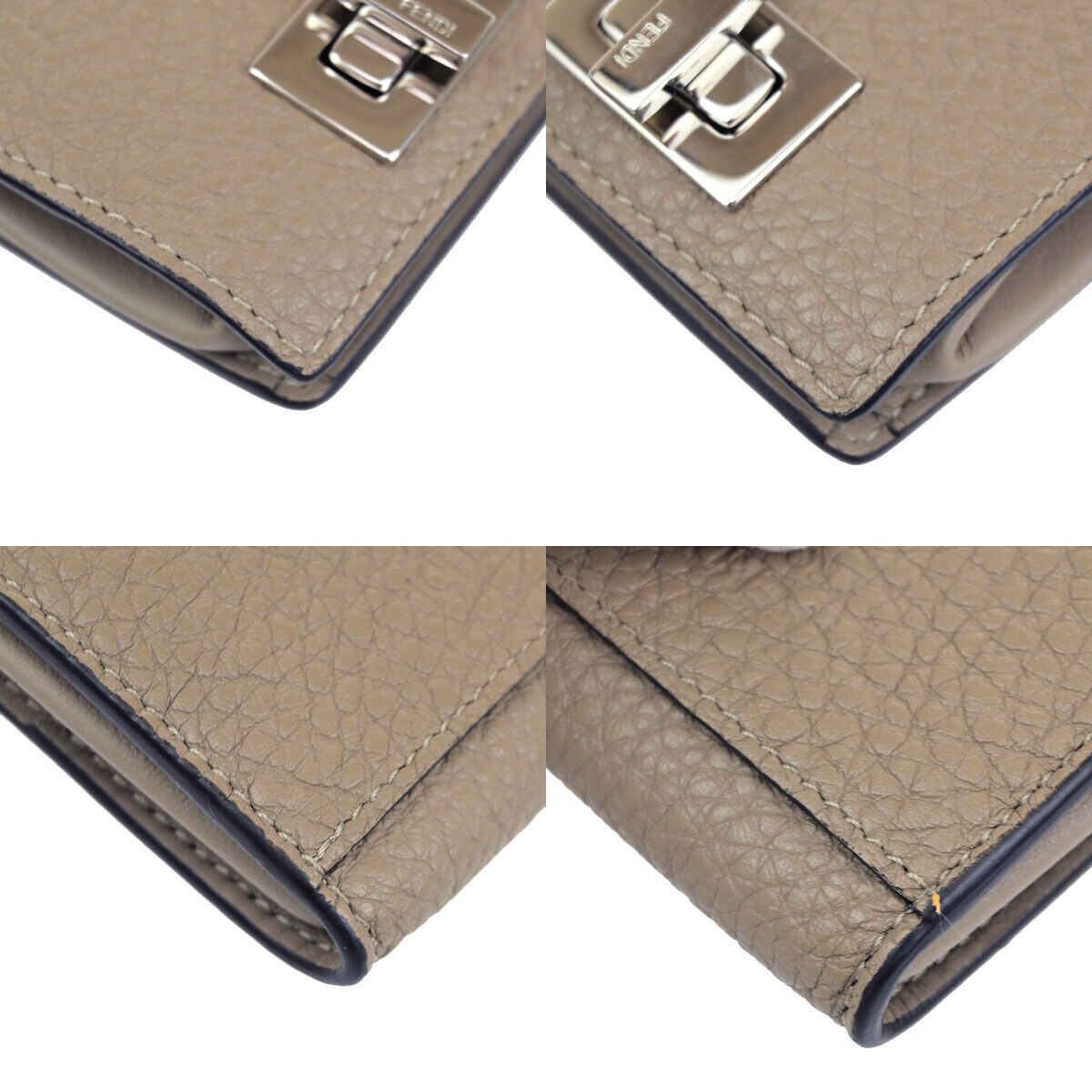 Fendi Peekaboo Beige Leather Wallet Accessories