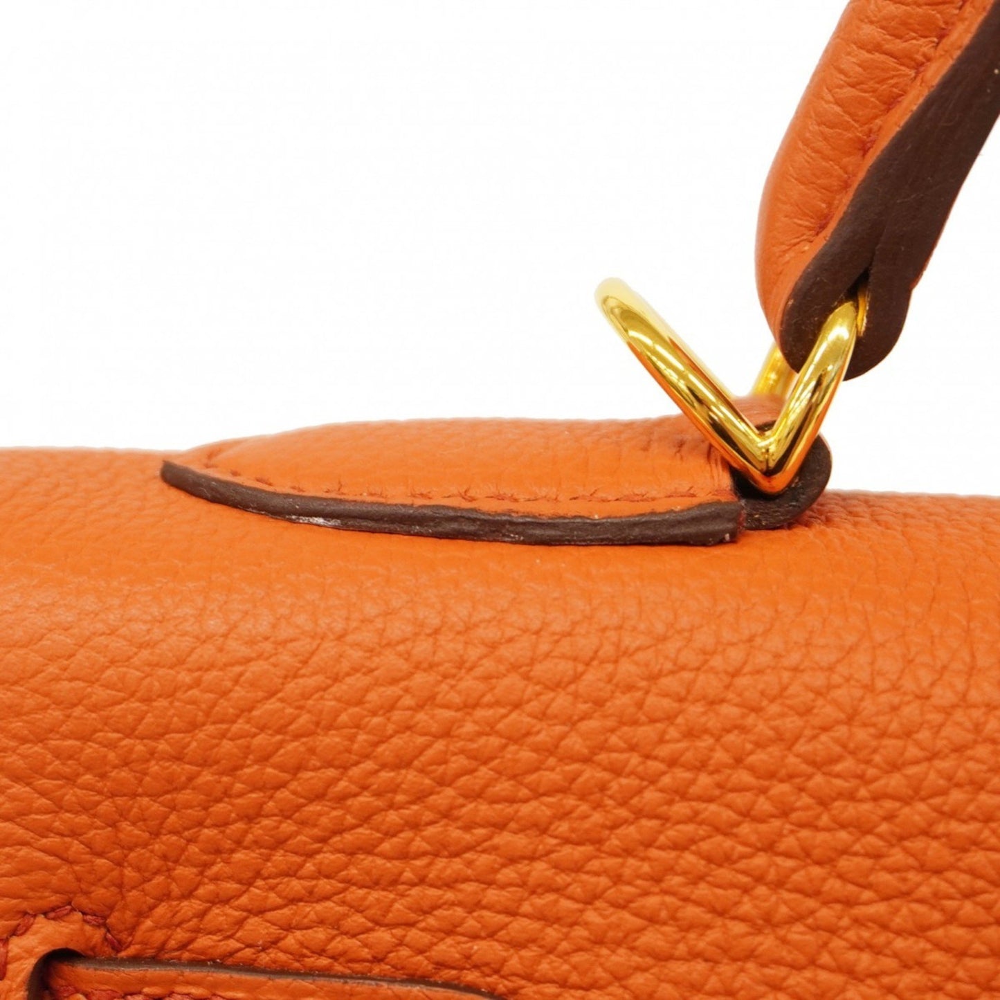 Hermès Kelly 32 Orange Leather Hand Bag