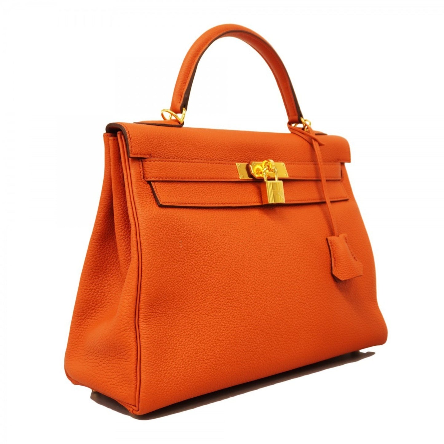 Hermès Kelly 32 Orange Leather Hand Bag