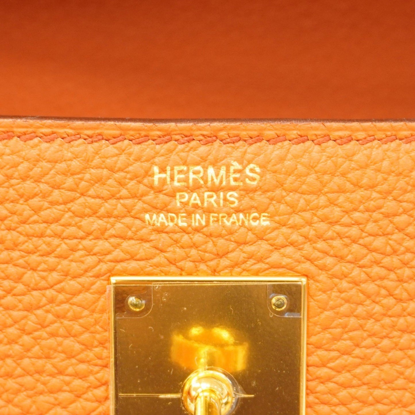 Hermès Kelly 32 Orange Leather Hand Bag