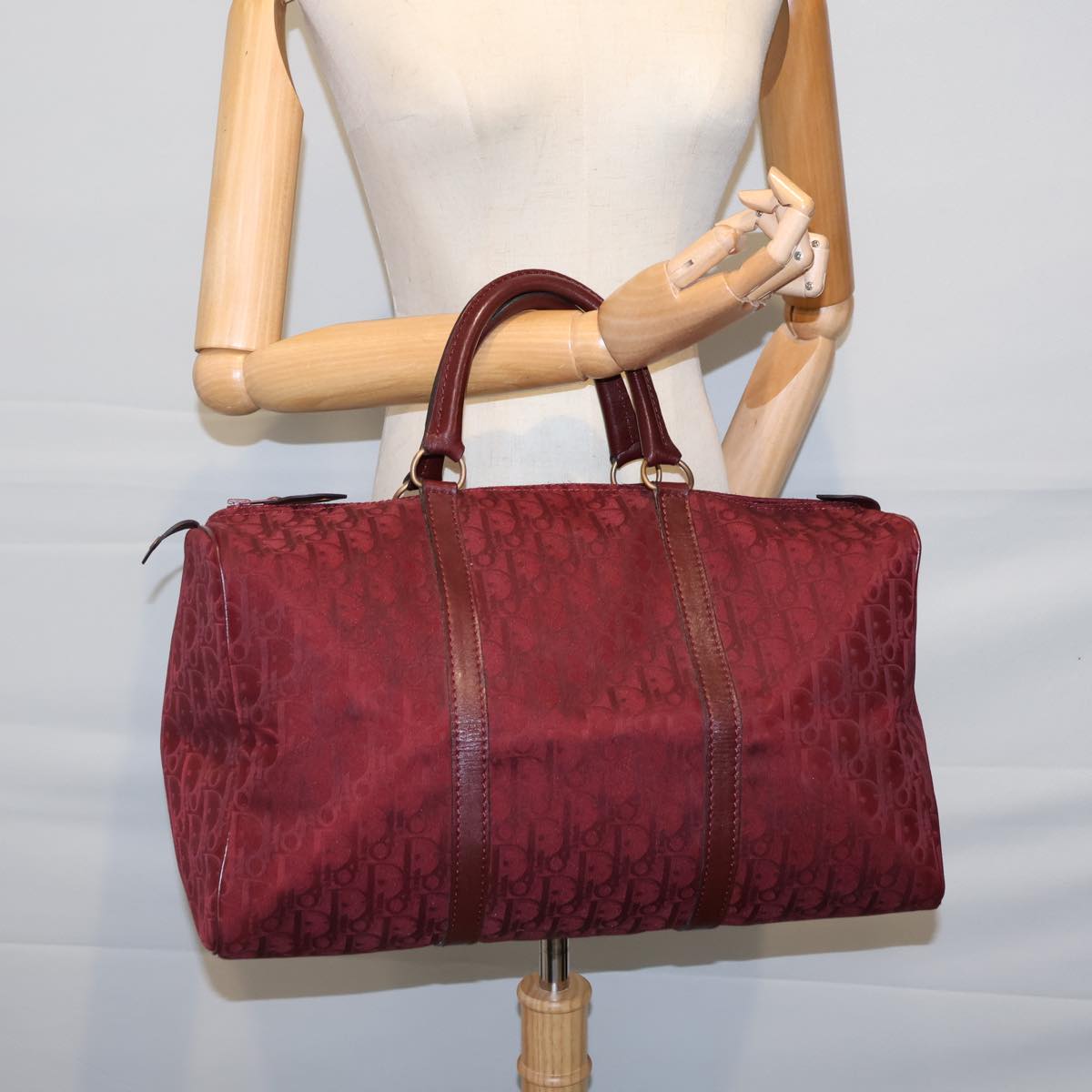 Dior Trotter Burgundy Canvas Travel Bag