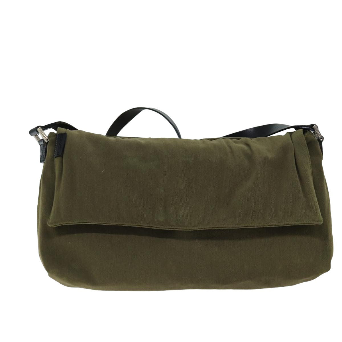 Fendi Khaki Canvas Shoulder Bag