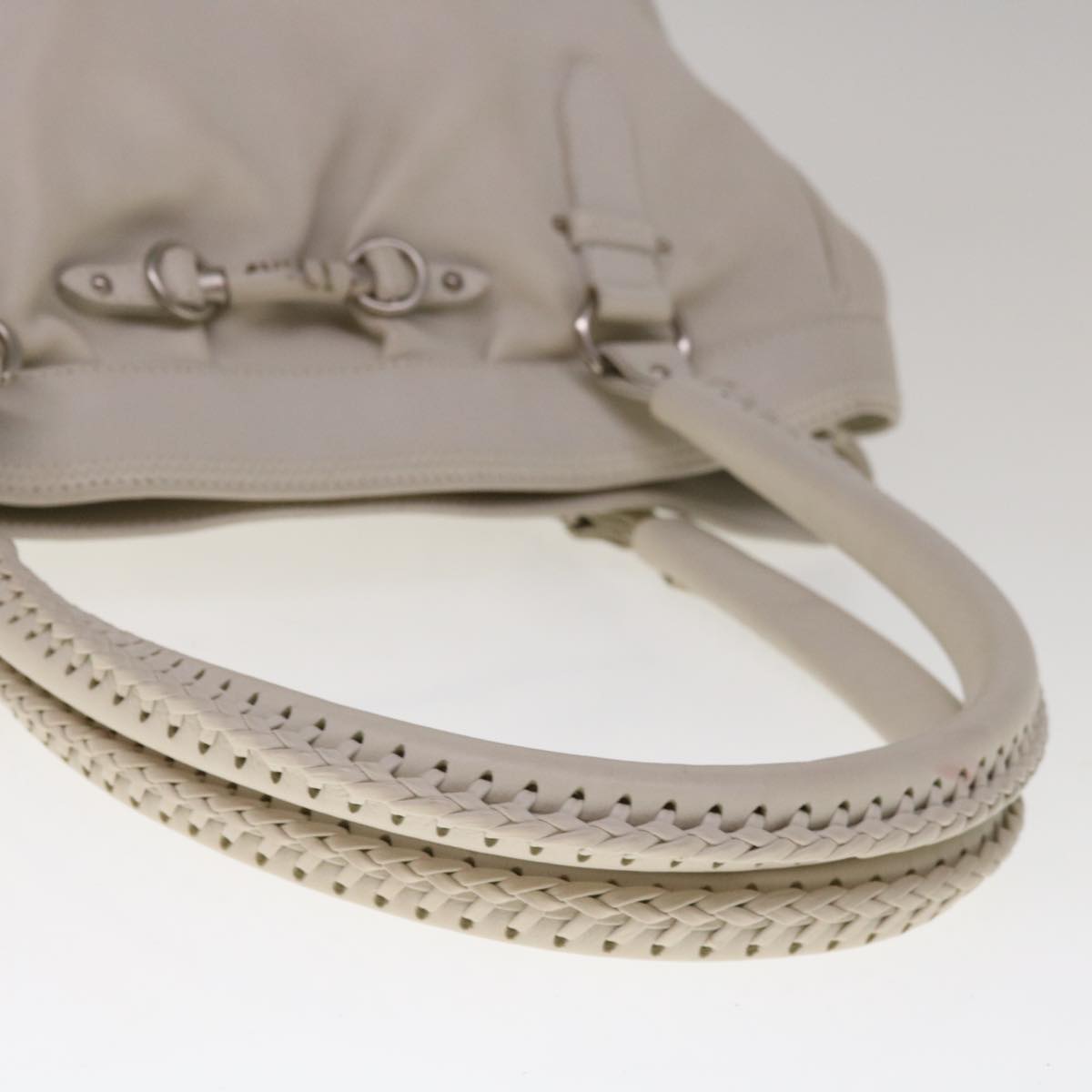 Dior White Leather Tote Bag