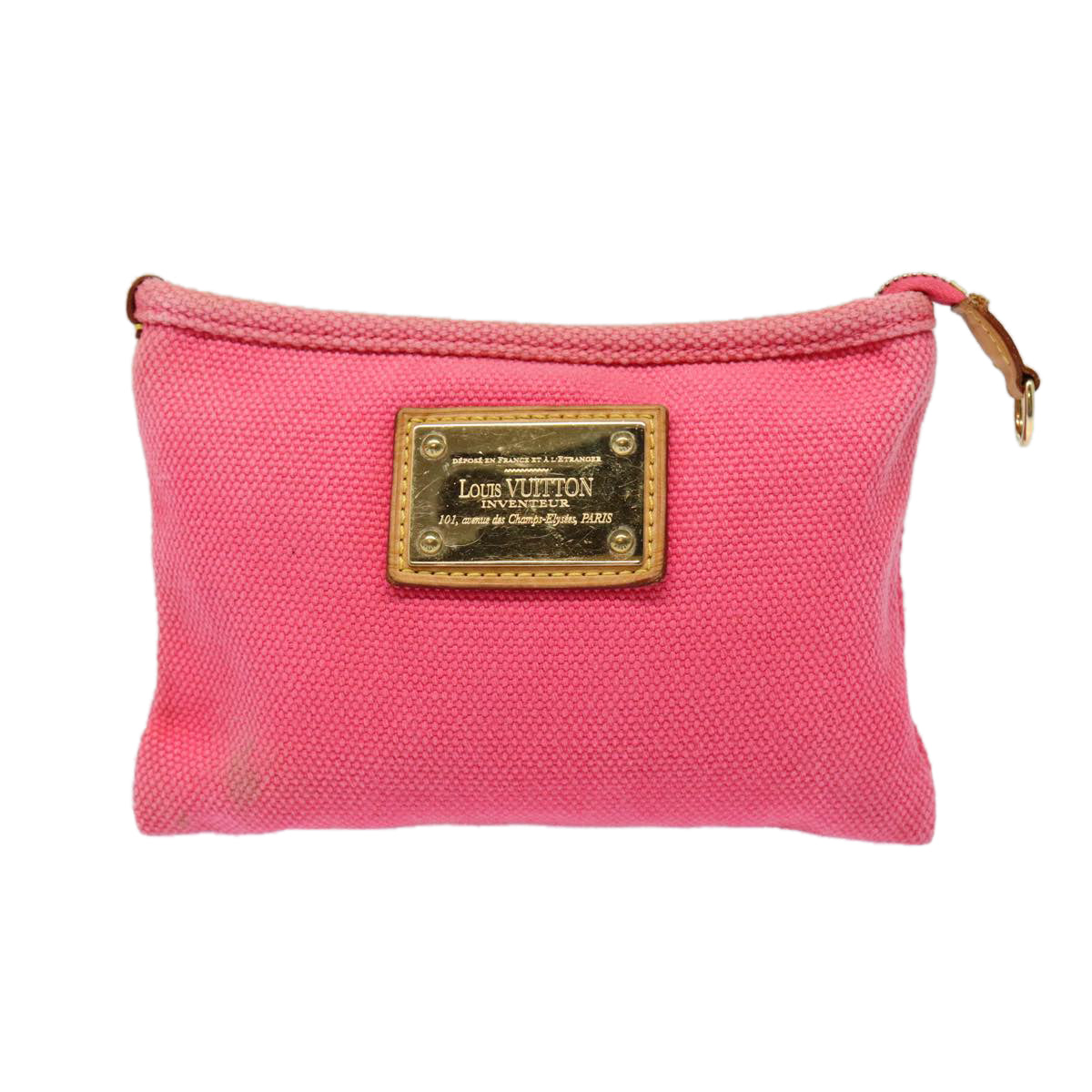 Louis Vuitton Antigua Pink Canvas Clutch Bag