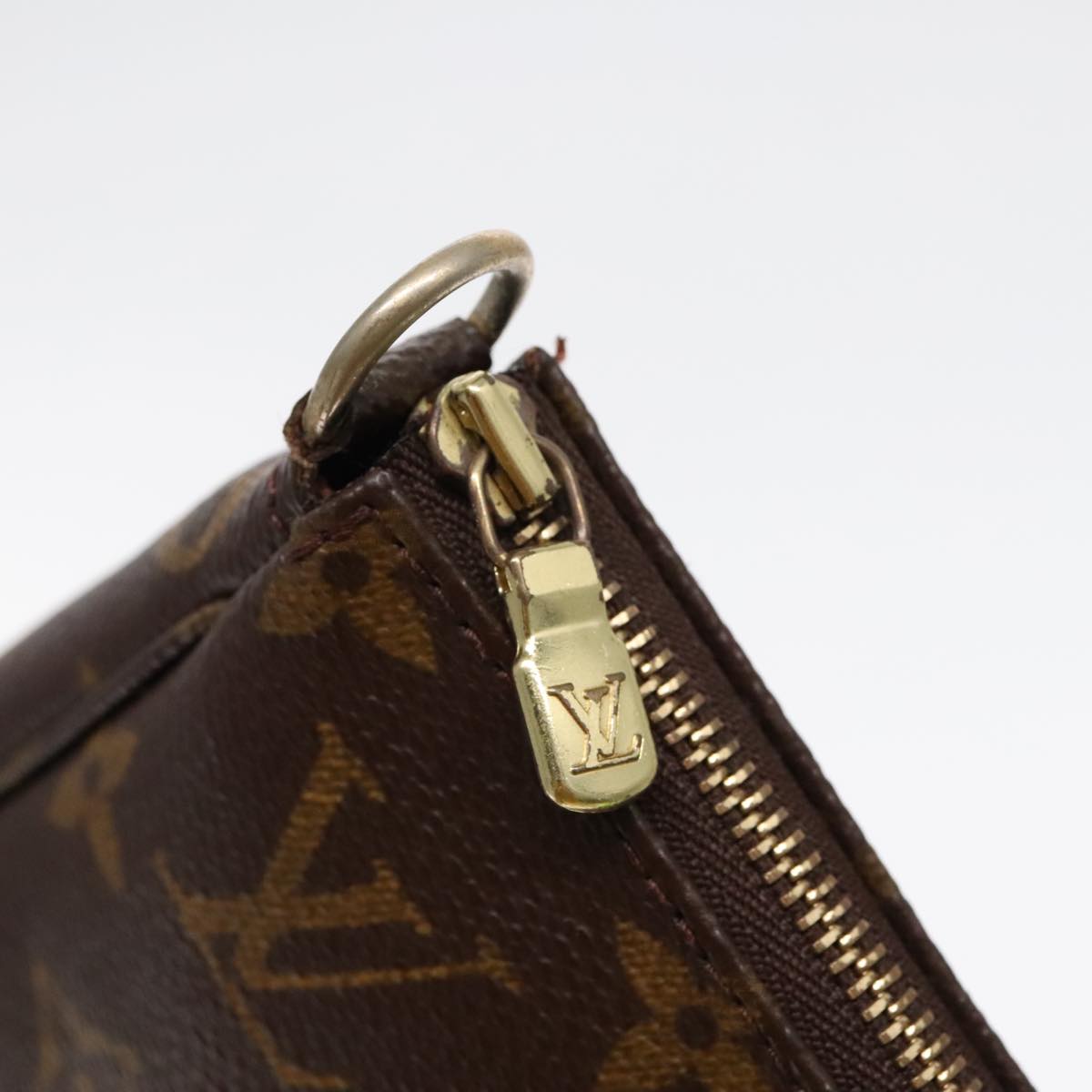 Louis Vuitton Pochette Accessoire Brown Canvas Clutch Bag