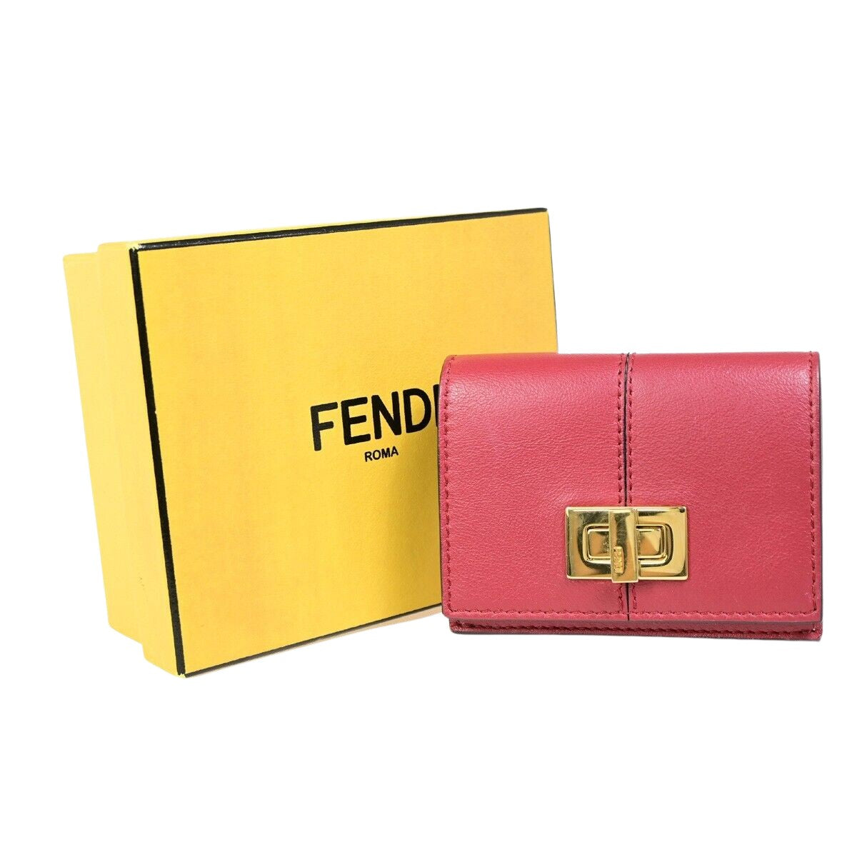 Fendi Peekaboo Red Leather Wallet Accessories