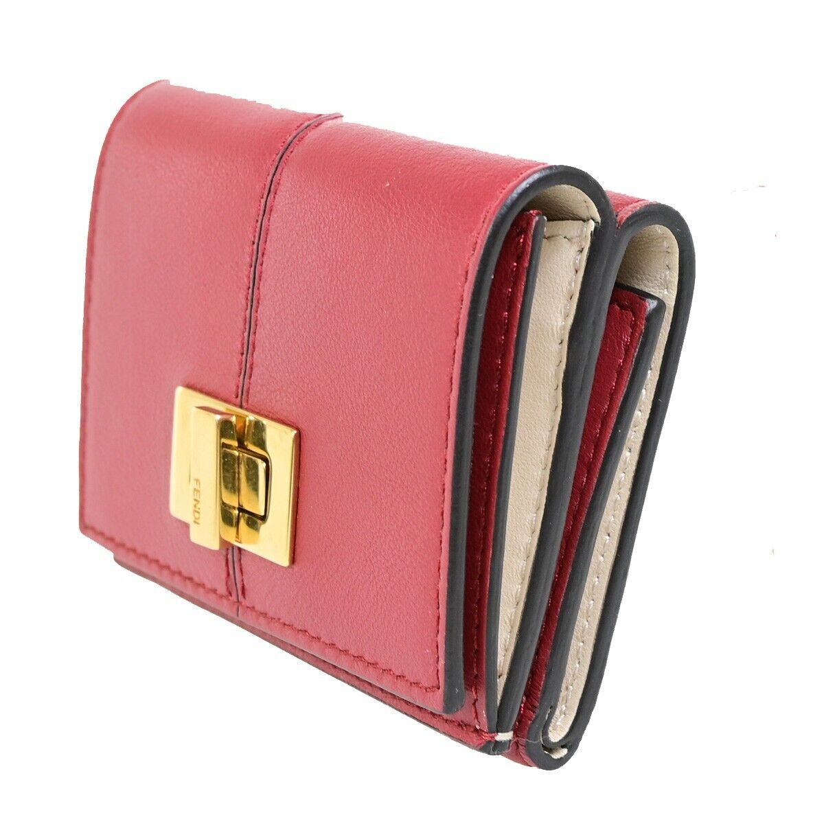 Fendi Peekaboo Red Leather Wallet Accessories