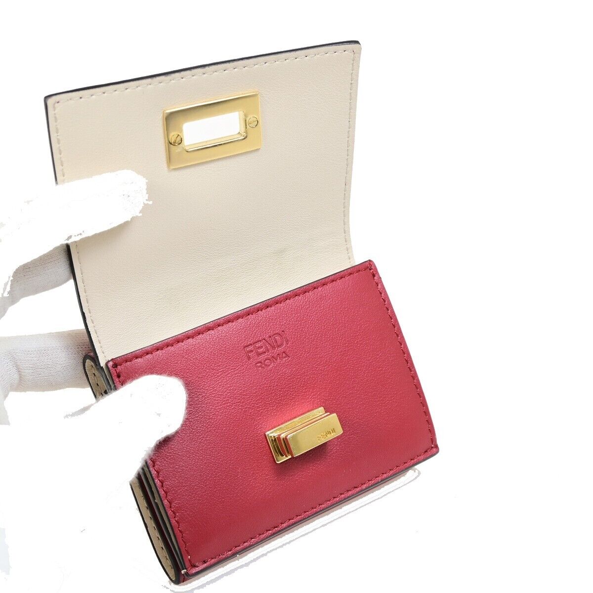 Fendi Peekaboo Red Leather Wallet Accessories