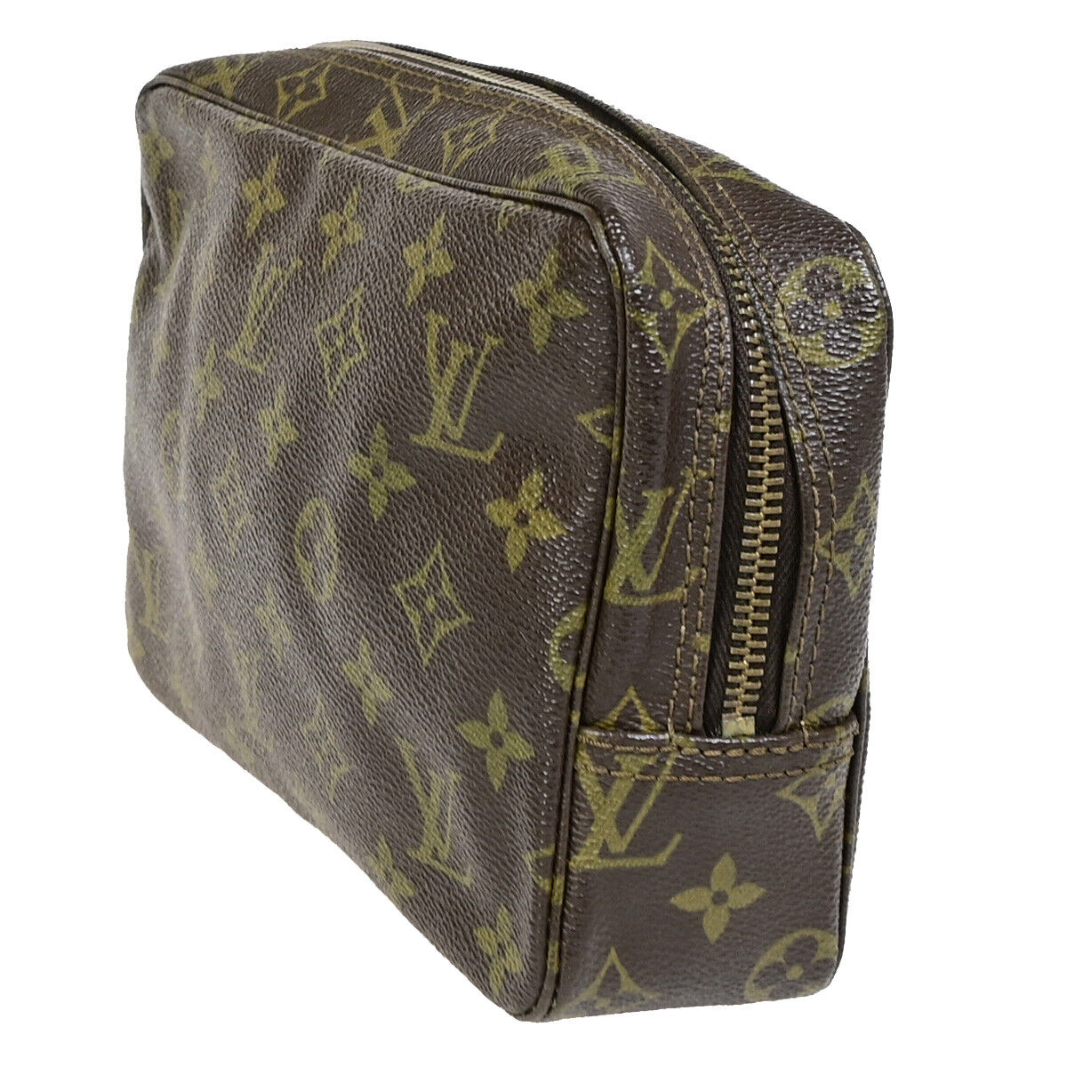 Louis Vuitton Trousse Toilette 28 Brown Canvas Clutch Bag