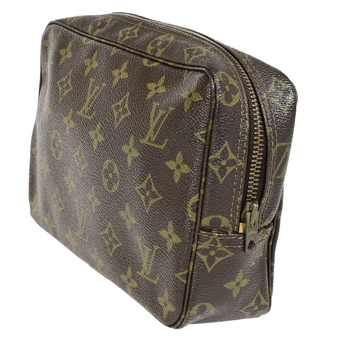 Louis Vuitton Trousse Toilette 28 Brown Canvas Clutch Bag