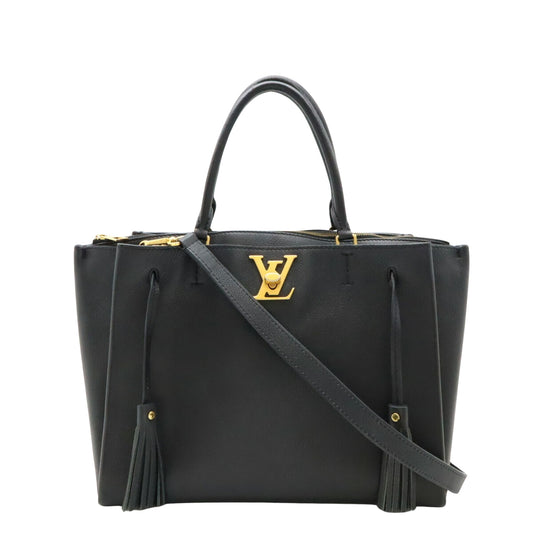 Louis Vuitton Lockme Black Leather Shoulder Bag