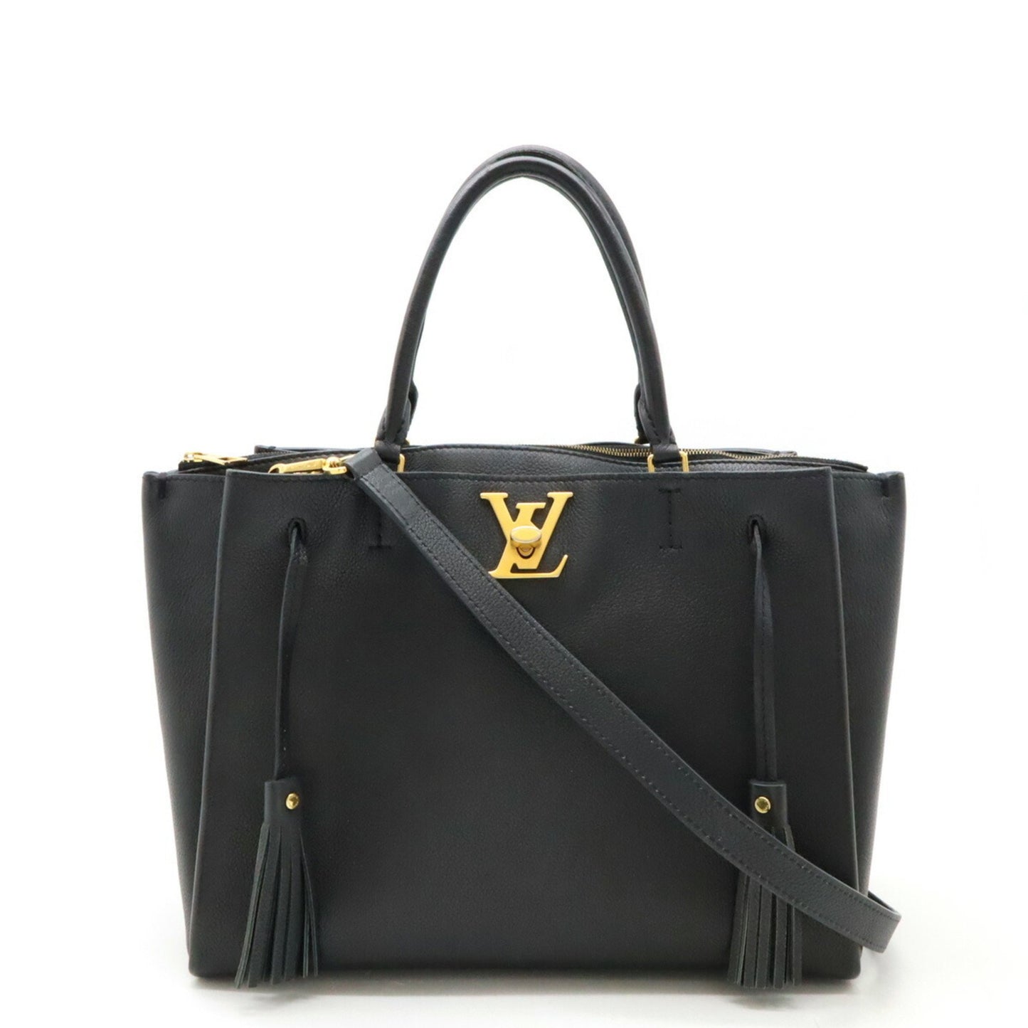 Louis Vuitton Lockme Black Leather Shoulder Bag