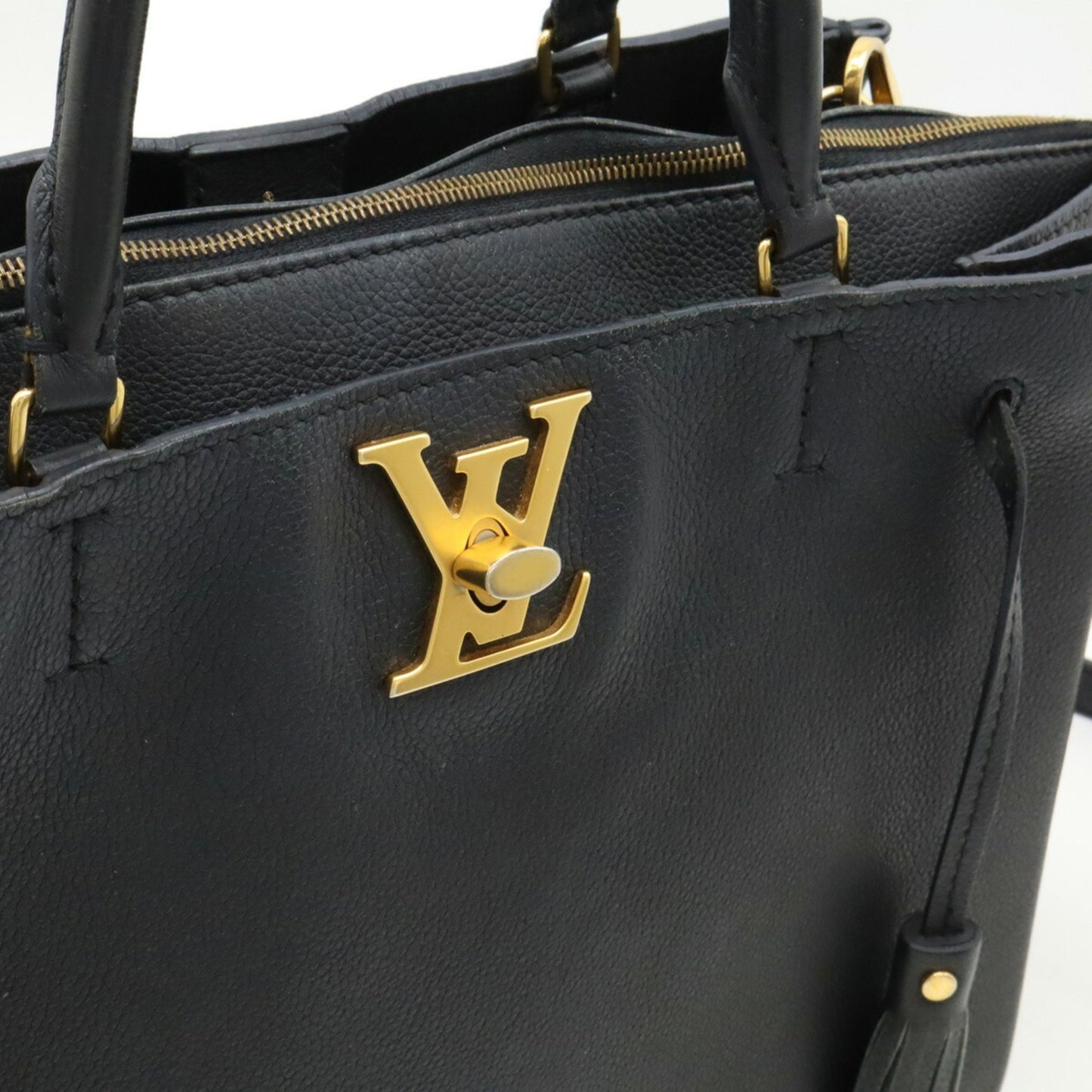 Louis Vuitton Lockme Black Leather Shoulder Bag