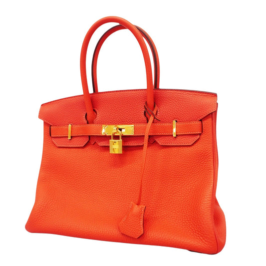 Hermès Birkin 30 Orange Leather Hand Bag