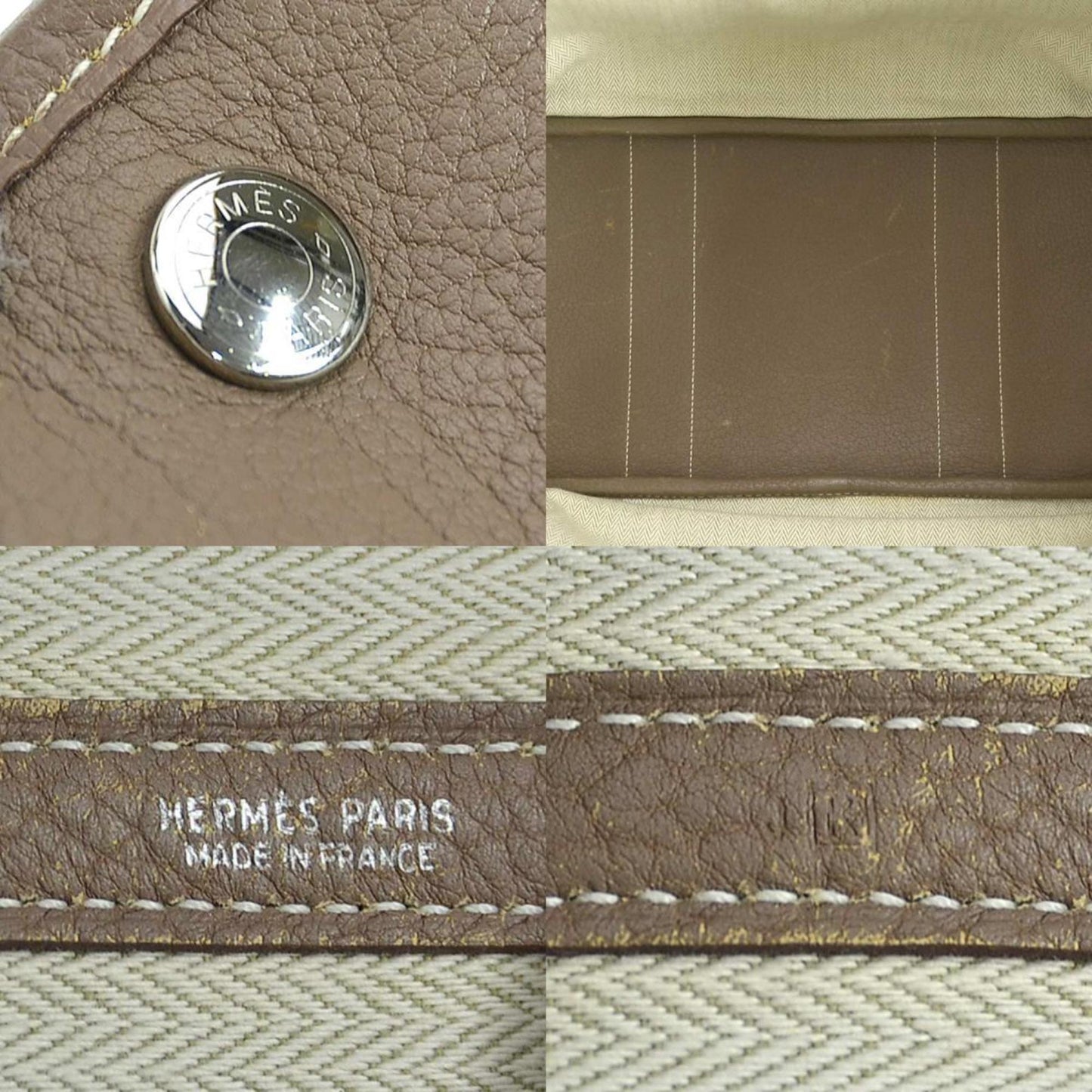 Hermès Garden Party Grey Leather Tote Bag