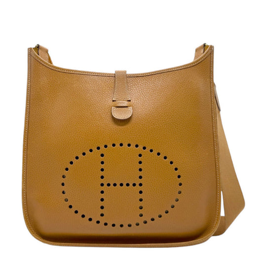 Hermès Mini Evelyne Brown Leather Shoulder Bag