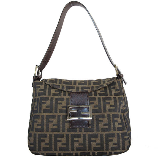 Fendi Zucca Brown Canvas Shoulder Bag