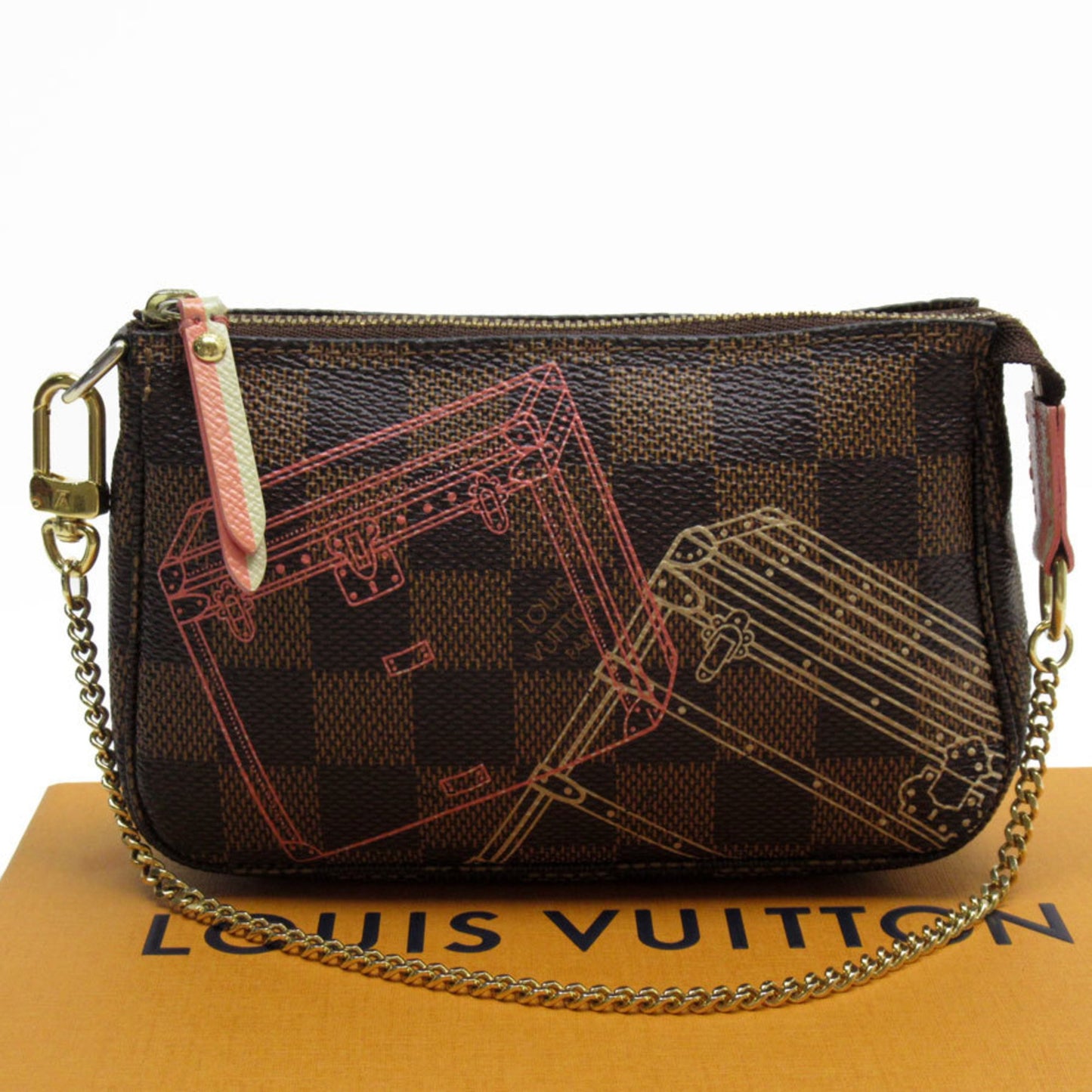 Louis Vuitton Mini Pochette Accessoires Brown Canvas Clutch Bag