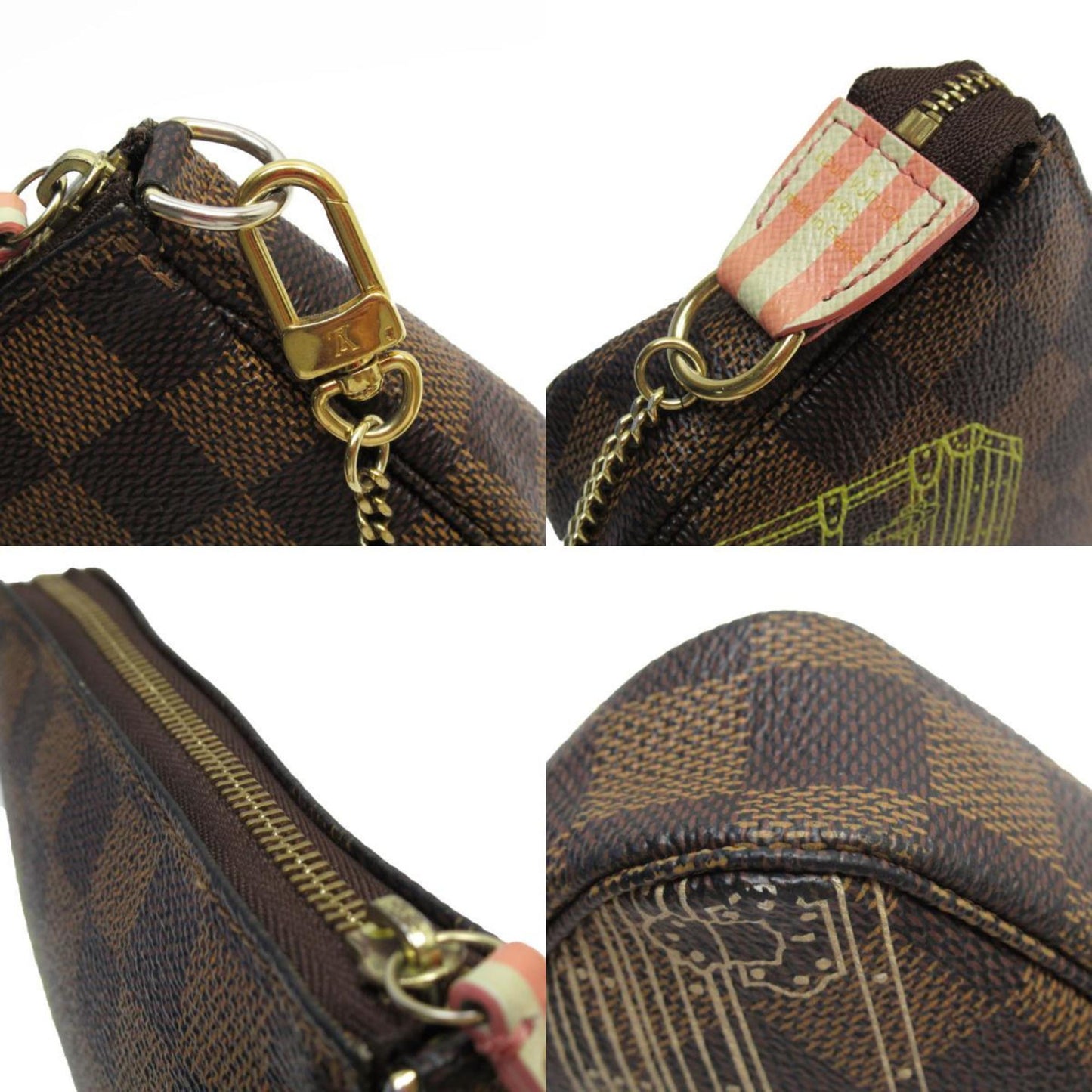 Louis Vuitton Mini Pochette Accessoires Brown Canvas Clutch Bag