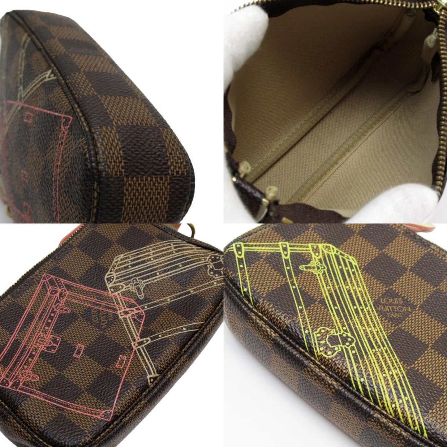 Louis Vuitton Mini Pochette Accessoires Brown Canvas Clutch Bag