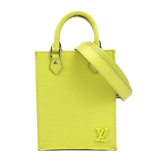 Louis Vuitton Sac Plat Yellow Leather Hand Bag