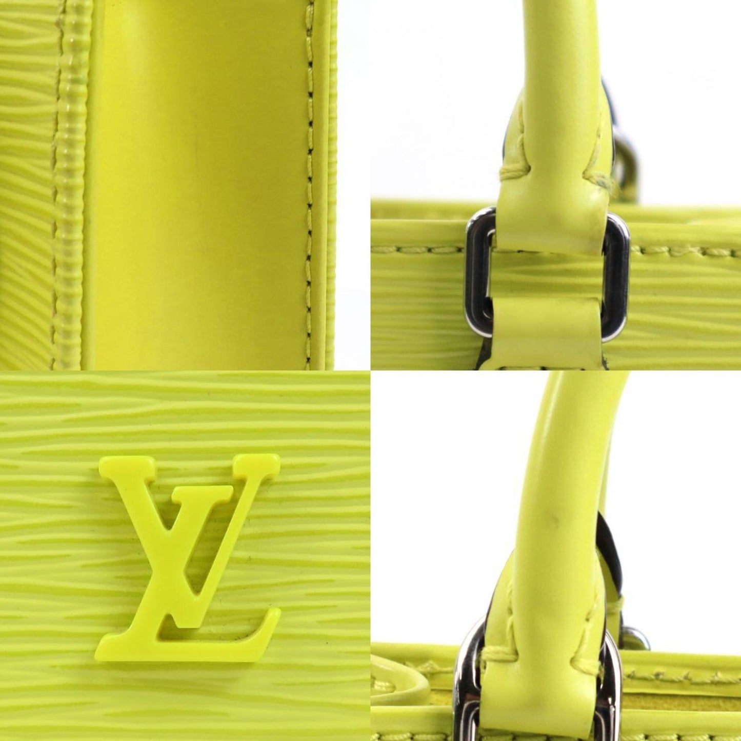 Louis Vuitton Sac Plat Yellow Leather Hand Bag