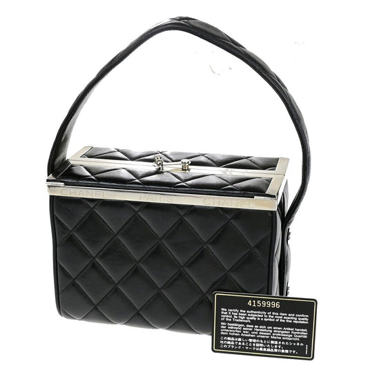 Chanel Matelassé Black Leather Hand Bag