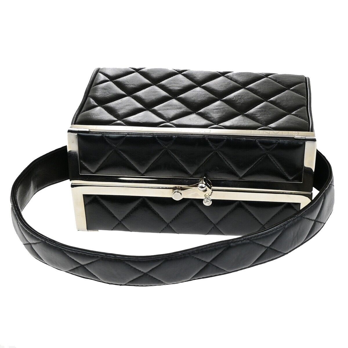 Chanel Matelassé Black Leather Hand Bag