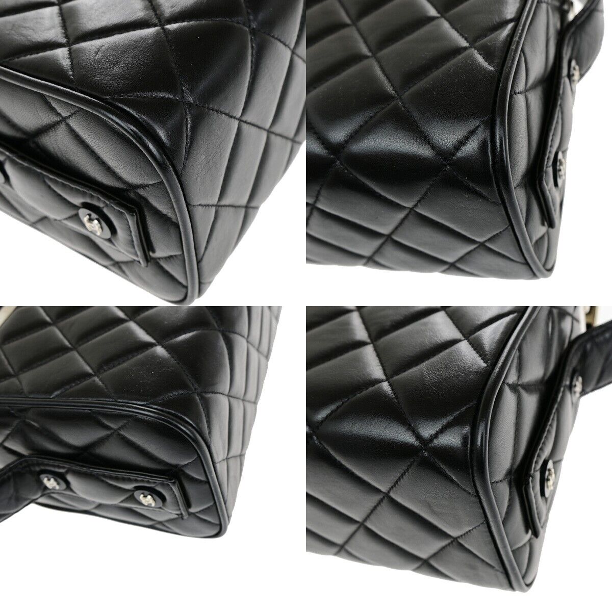 Chanel Matelassé Black Leather Hand Bag