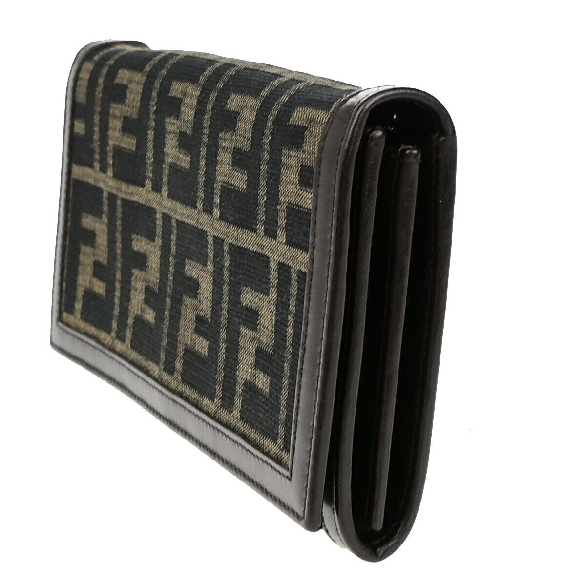 Fendi Zucca Brown Canvas Wallet Accessories