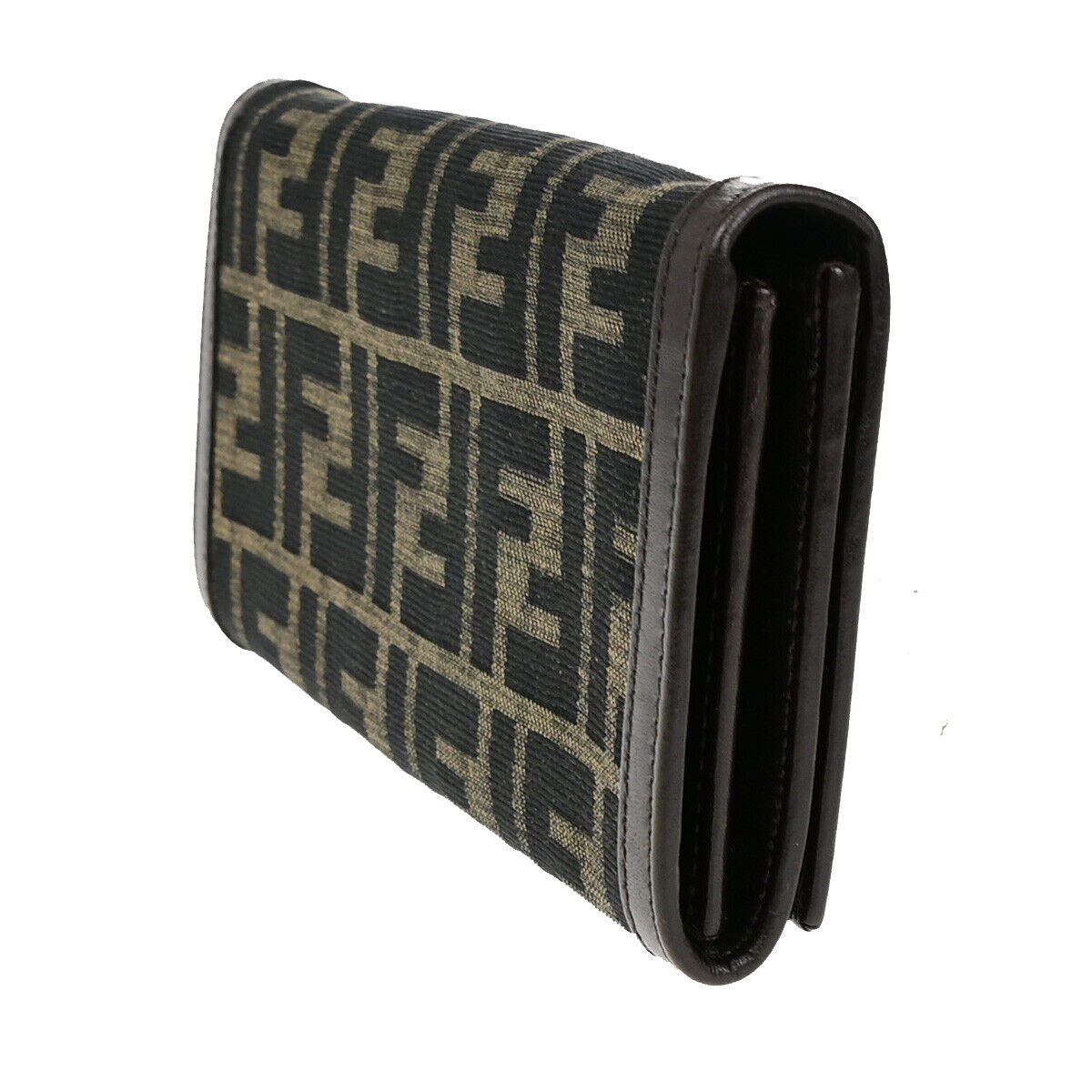 Fendi Zucca Brown Canvas Wallet Accessories