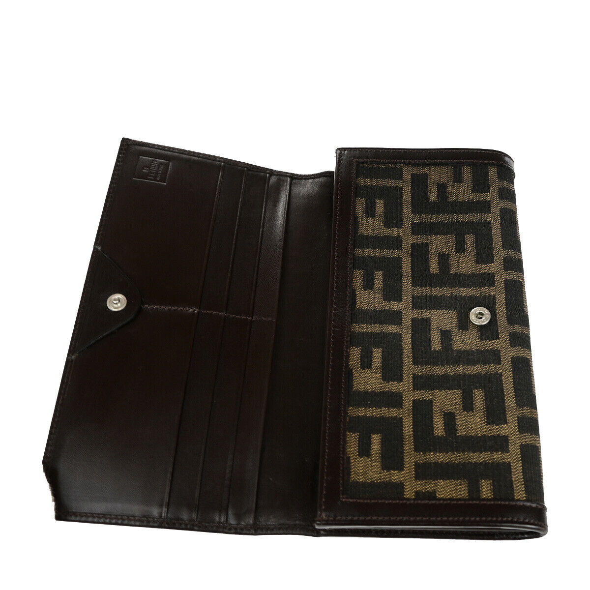 Fendi Zucca Brown Canvas Wallet Accessories