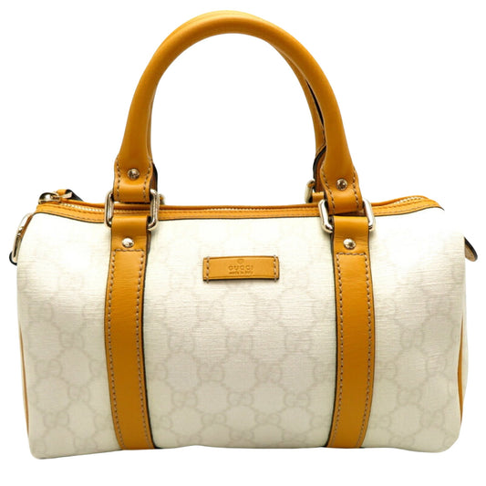 Gucci Boston White Canvas Travel Bag