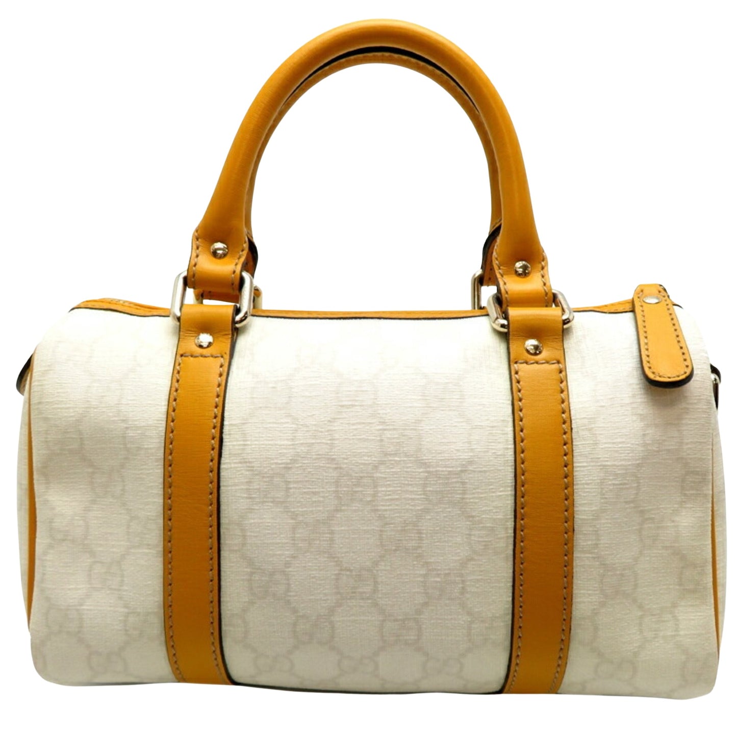 Gucci Boston White Canvas Travel Bag