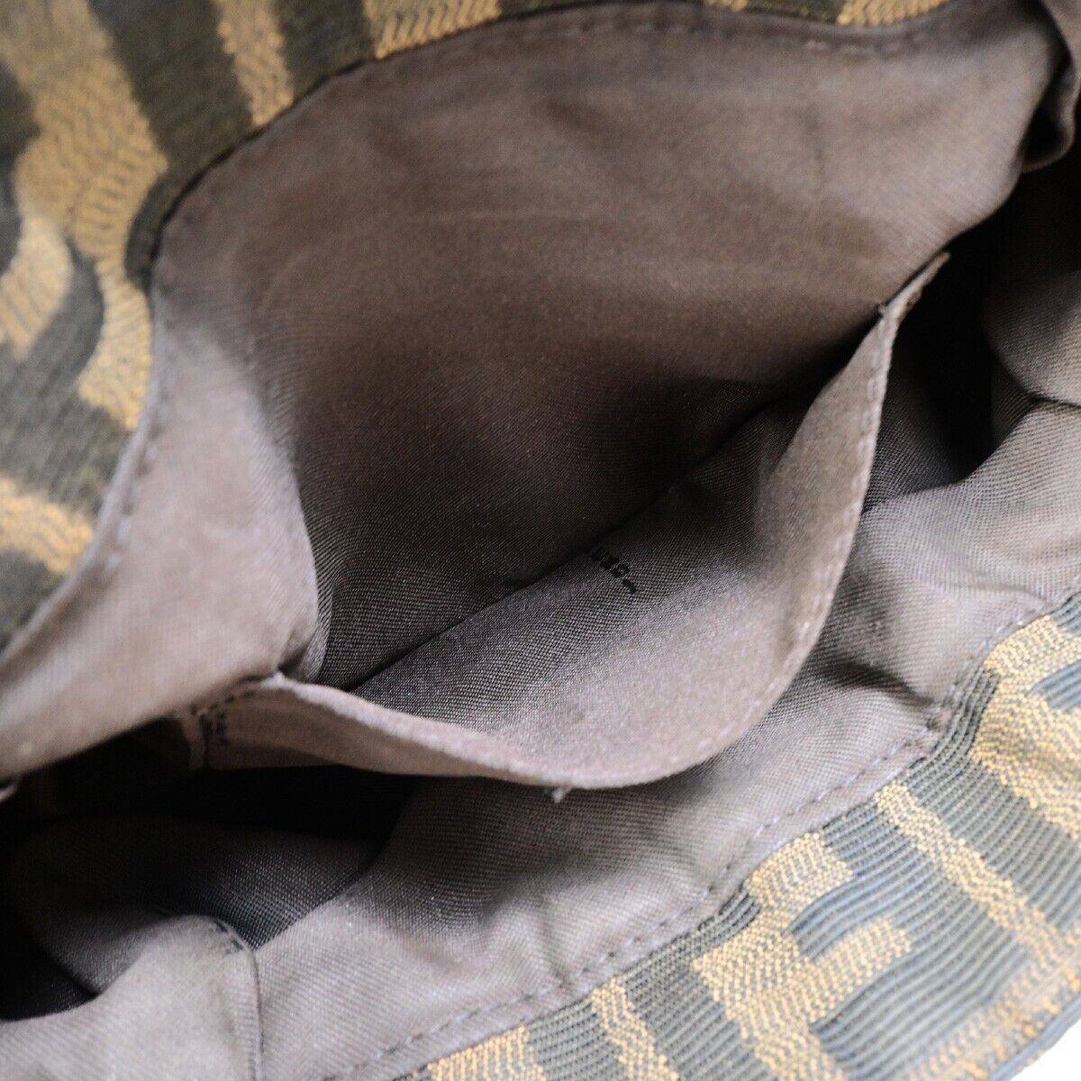 Fendi Zucchino Brown Canvas Hand Bag