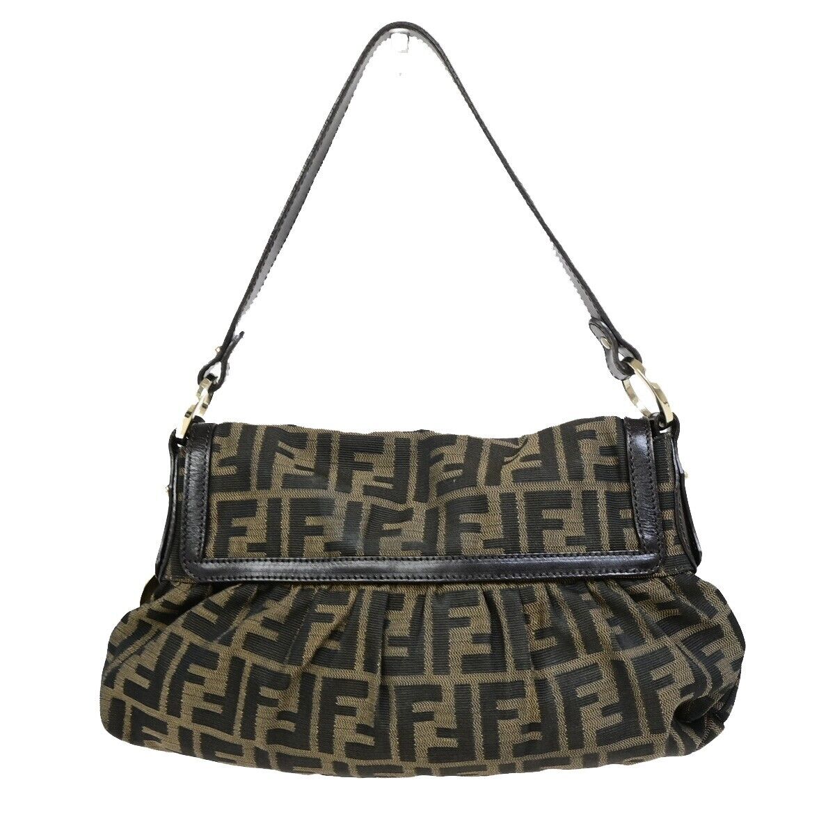 Fendi Zucchino Brown Canvas Hand Bag