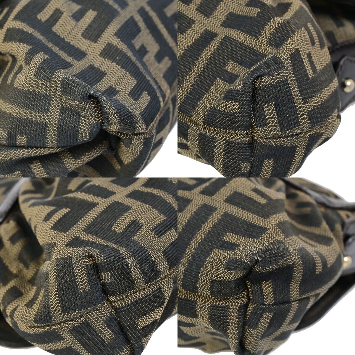 Fendi Zucchino Brown Canvas Hand Bag