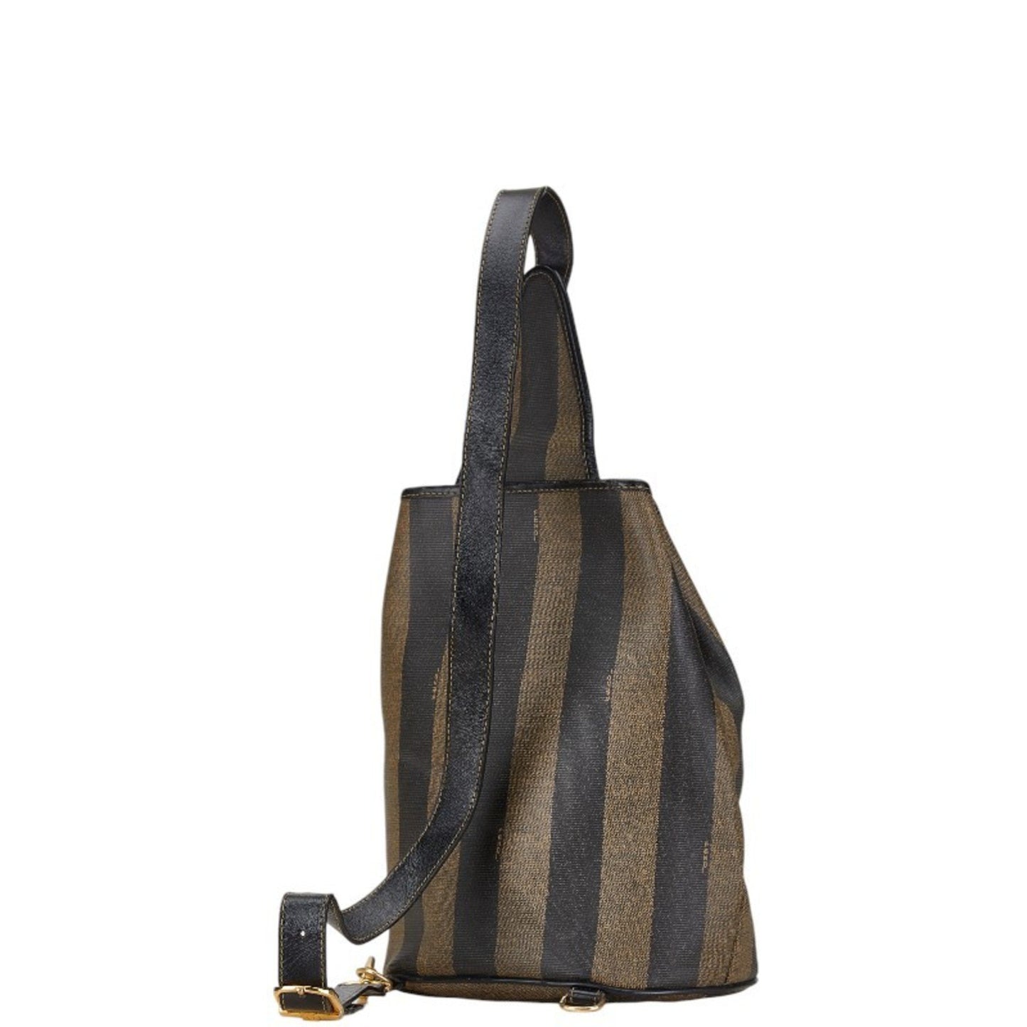 Fendi Pequin Brown Leather Backpack Bag