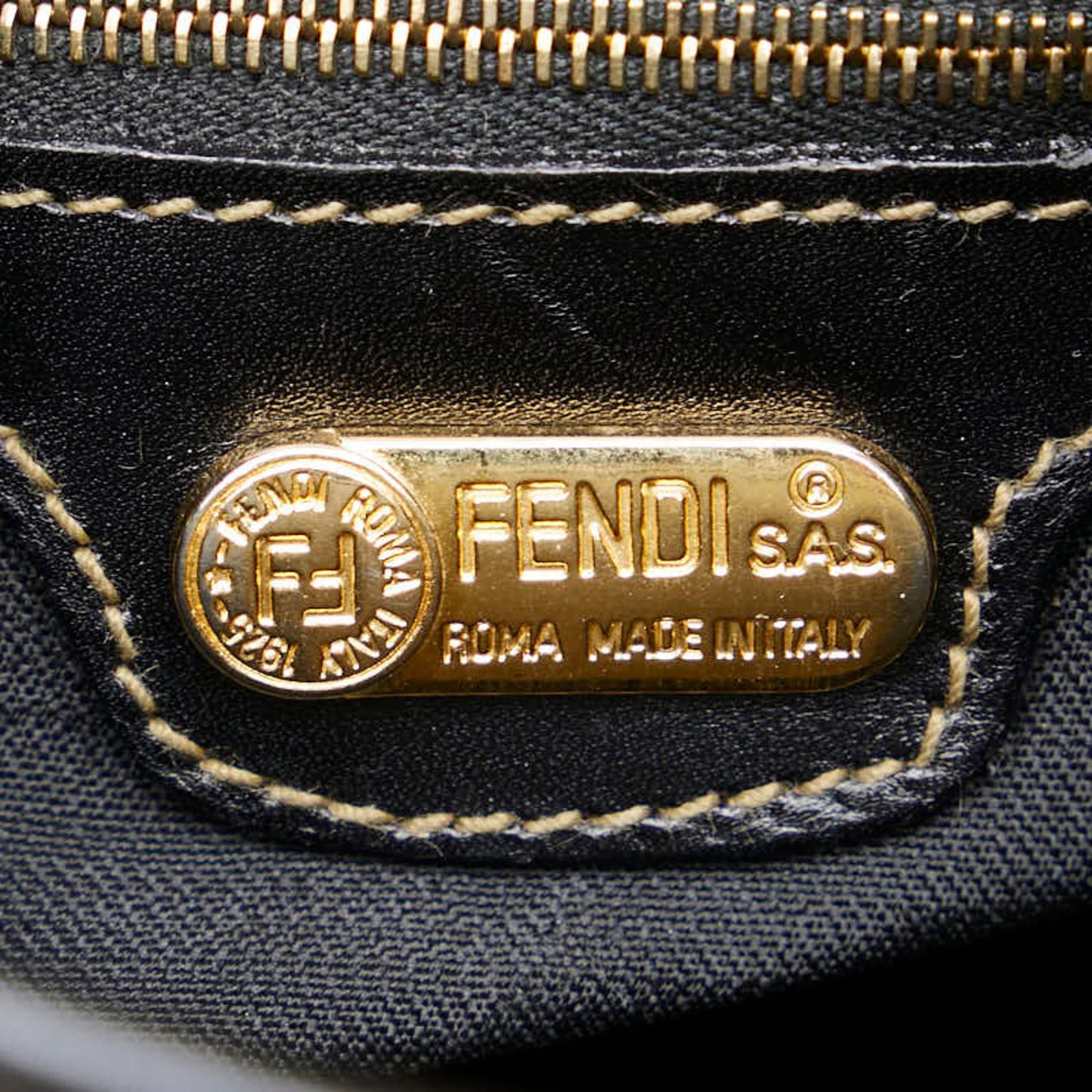 Fendi Pequin Brown Leather Backpack Bag