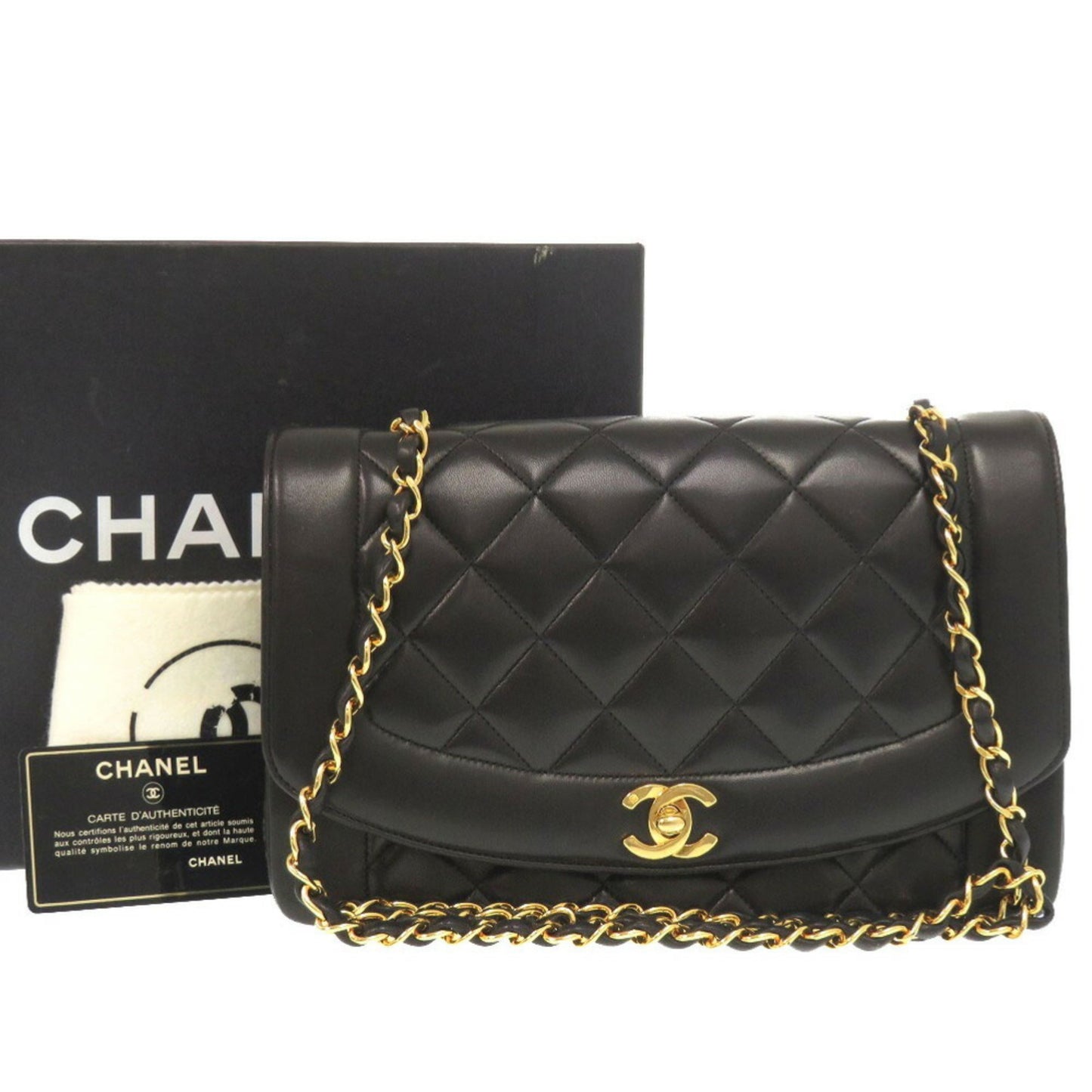 Chanel Diana Black Leather Shoulder Bag