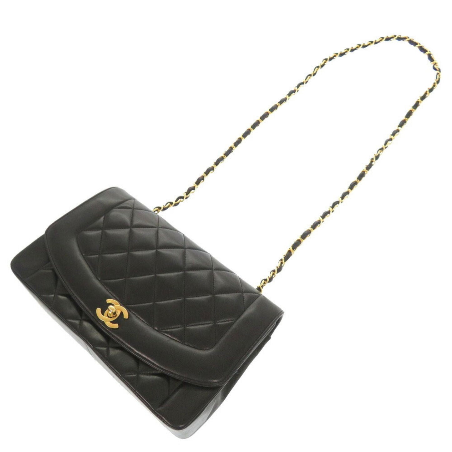 Chanel Diana Black Leather Shoulder Bag