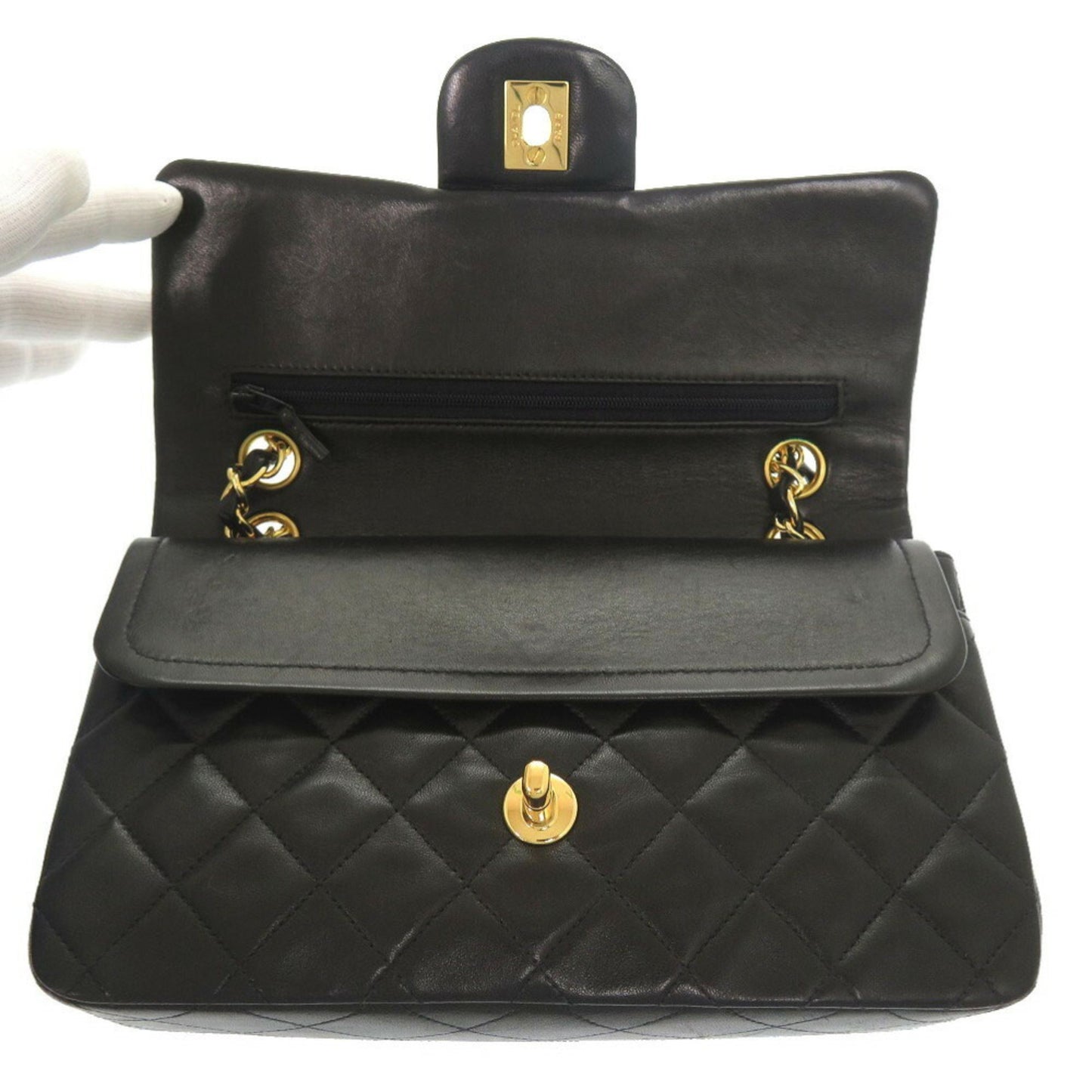 Chanel Timeless 23 Black Leather Shoulder Bag